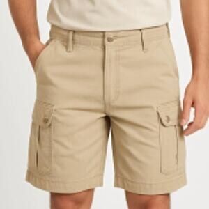 Vtg Express Men's Khaki Cargo Shorts 34W Cotton Baggy Skater Y2K